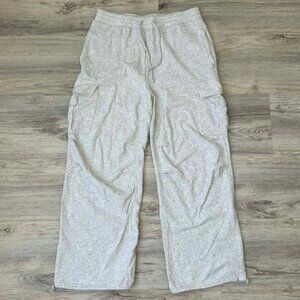 Hollister Feel Good Fleece Parachute Cargo Pants - Grey size medium